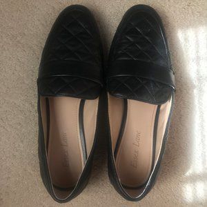 Women's Black Loafers (Quilted)